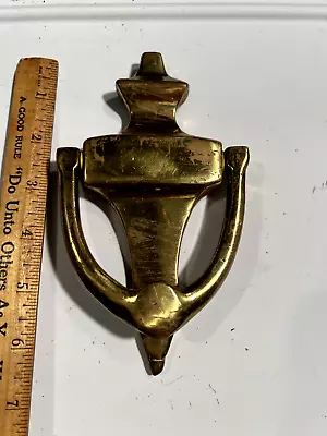 Solid Brass Door Knocker 6”x 3”  Vintage Heavy Nice • $0.99