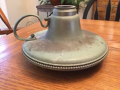 Vintage Metal Bronze And Silver Plate Oil Lamp • $36