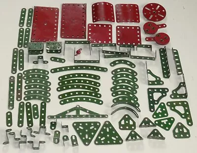 Meccano Red/Green Lot Including Curved Strips Face Plate Eccentrics • £3.20