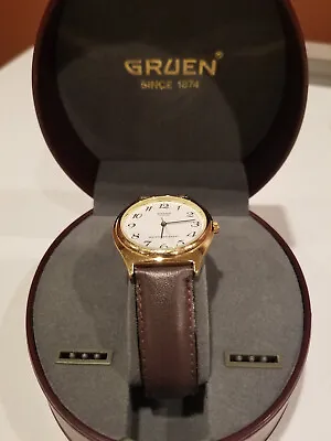Vintage Men’s Gruen  Sharp Quartz Watch  Water Resistant ~ New • $30