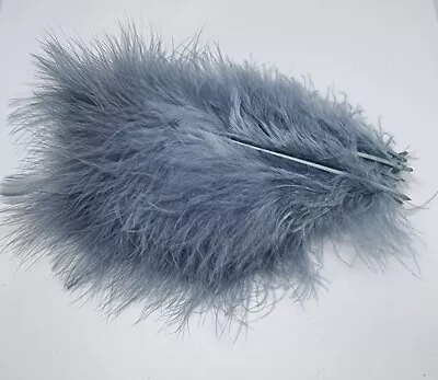 Grey Blue Marabou Feathers  Mixed Sizes Fly Tying Flynscotsman Tackle Fluffy • £1.85