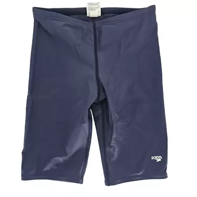 Speedo Mens Sz 30 PowerFlex ECO Swimsuit Jammer Competitive Navy Blue • $16.20