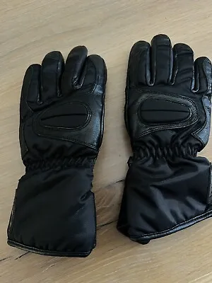 Black Leather Women's Motorcycle Gloves Size Small 7 • £13.50