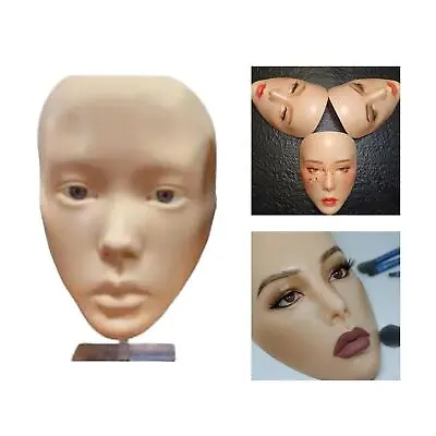 Makeup Practice Full Face Reusable Mannequin For Eye Shadow Eyelash Artists • £17.90