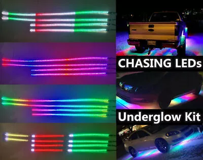 4PCS Double Row Dual LEDs RGB White Dream Color Light Strips Motorcycle Off-Road • $100.69