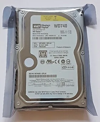 74 GB SATA Western Digital Raptor WD740GD-00FLA2 10K 8MB HDD 3.5   Hard Drive • $109.99