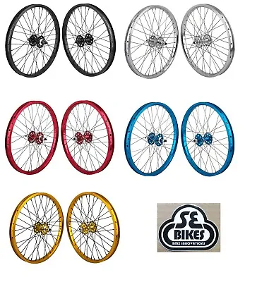 $199.99 • Buy SE Bikes 20in BMX Wheel Set 3/8 Axle 1s FW Sealed 20x1.75 Different Colors
