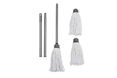 £9.99 • Buy Addis Cotton Eco Made Mop With 3 Pcs Handle & 2 Spare Heads 5075292ebay