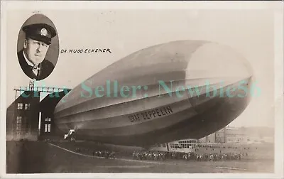 Lakehurst NJ - GRAF ZEPPELIN & DR HUGO ECKENER - RPPC Postcard • $20