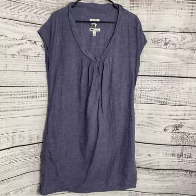 Malvin Dress Womens Large Linen Pockets Minimalist Scoop Neck • $20.30