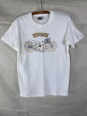 Vtg 1970s 80s The Vincent HRD Ohio Motorcycle T Shirt Rare Sz M Biker White Tee • $64.99