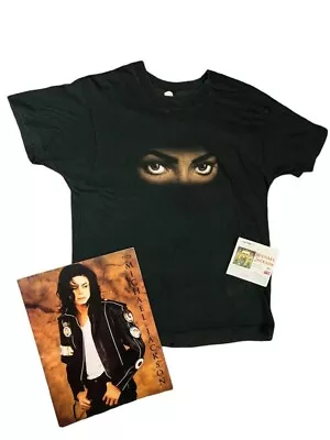 Vintage Michael Jackson T Shirt Size L Dangerous 1992-93 Tour Programme & Ticket • £219