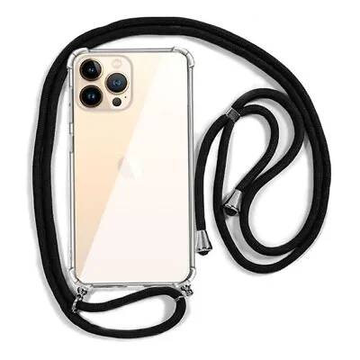 For IPhone 15 14+ 13 12 11 Pro Max XS XR Lanyard Strap Soft Gel Clear Case Cover • $10.95
