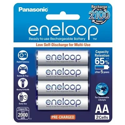 Panasonic Eneloop Rechargeable AA Batteries 4 Pack (4 PK) • $25.85