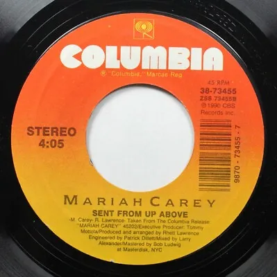 90'S 45 Mariah Carey - Sent Up From Above / Love Takes Time On Columbia • $7