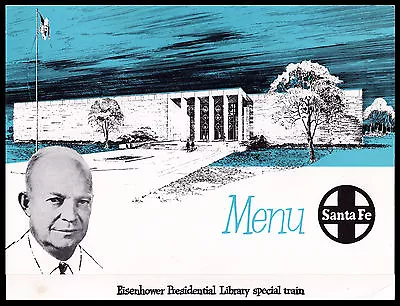 Santa Fe RAILROAD Dinner Menu EISENHOWER Presidential Library Train ABILENE1962 • $450