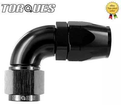 AN -6 (AN6 JIC -6 AN 06) 90 Degree ULTRAFLOW Swivel Seal Hose Fitting In BLACK • £16.99