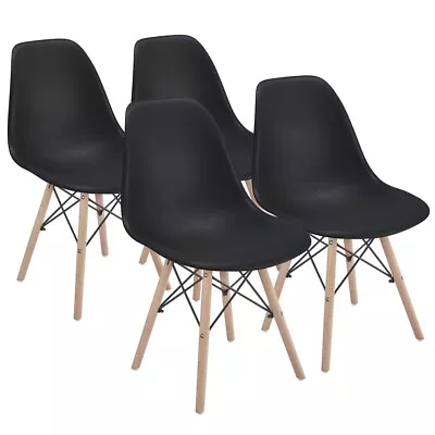 4PCS Dining Chairs Modern DSW Chairs Wood Legs & Metal Wires Plastic Chair Used • $39.99