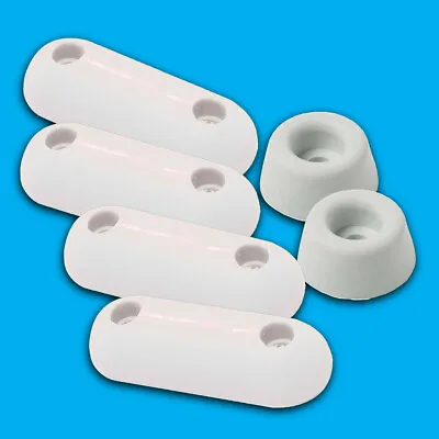 6 Piece White Toilet Seat Buffer Bumpers Replacement Pads • $8.47