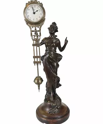 Vintage Working JUNGHANS German Mystery Swinger Figural Diana Statue Clock • $320