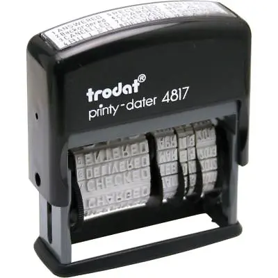Trodat 4817 Self Ink Dial A Phrase Date Stamp -faxedpaidreceivedchecked Etc • £17.50