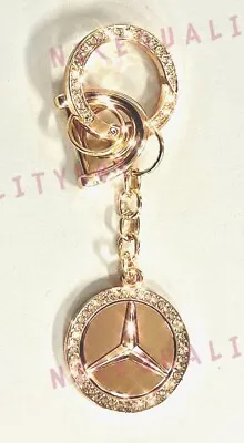 Mercedes Benz Metal Gold Keychain Made With Swarovski Crystals • $27.99