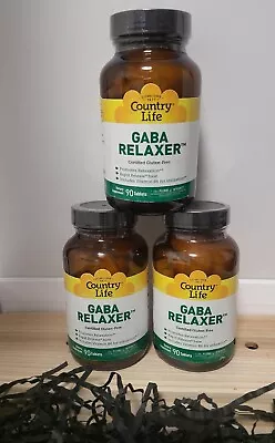 (3) Country Life GABA Relaxer 90 Tablets Gluten-Free GMP Quality Assured • $49.99