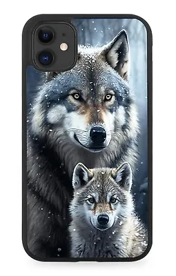 Momma Wolf Rubber Phone Case Mum Dad Parent Cub Cubs Wolves Pack Of Family CW37 • £15.90