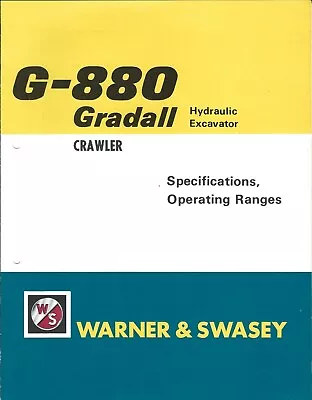 Equipment Brochure - Warner & Swasey - Gradall - G-880 - Crawler - C1977 (E5639) • $10.81