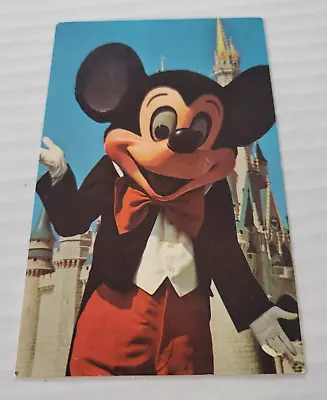 Vintage Walt Disney World Florida Postcard Mickey Mouse In Front Of Fantasyland • $2.99
