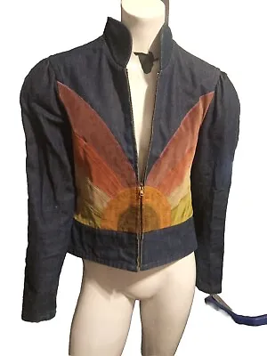 Vintage 70's Denim/suede Women's Cropped Jacket • $51