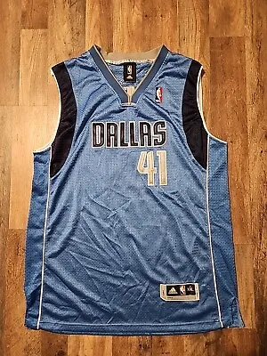 Dallas Mavericks Dirk Nowitzki #41 Adidas NBA Jersey SZ 2XL +2  Blue • $39.99