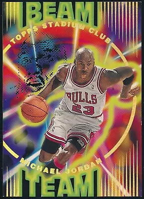 1995-96 Topps Stadium Club Michael Jordan Beam Team Insert Card #14  Read • $299.99