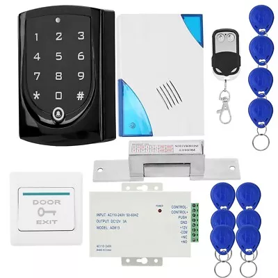 Door Access Control System NO Lock Remote Control Button Doorbell Power Supp REL • £64.76