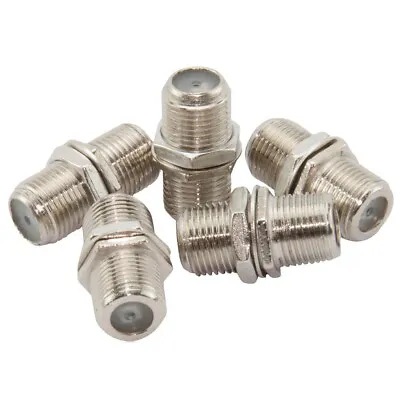 £12.99 • Buy F Type Satellite Adapter Cable Joiner Coupler Barrel Connector Nut & Washer Lot