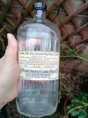£0.99 • Buy Old Ribbed Glass Chemist Bottle Apothecary Bottle Shelf Decor Nostalgic Prop
