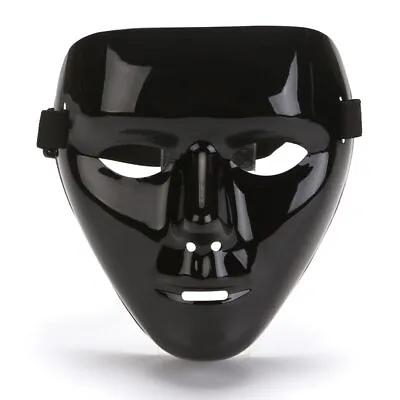 New Halloween Black Street Dance Mask Pure Black Mask Masquerade Dancer Ghost • $7.99