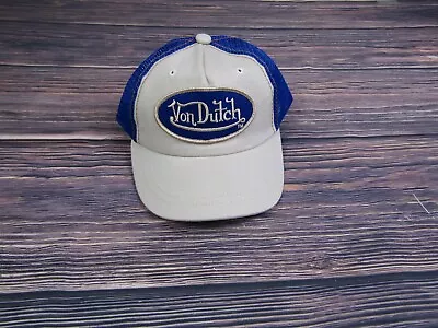 Von Dutch NEW Kids Blue White Trucker Hat 90s Snapback Vintage VTG Teen • $14.99