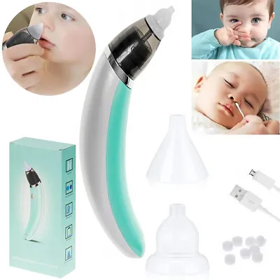 Baby Nasal Aspirator Automatic Nasal Sucker Electric Baby Nose Cleaner Suction • £9.89