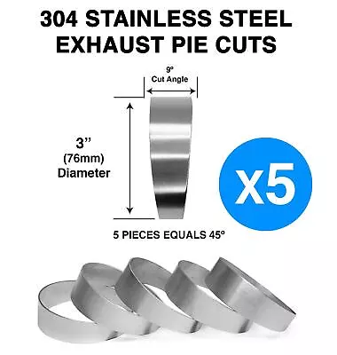£31.60 • Buy 3  76mm Pie Cut 45 Degree 304 Stainless Steel Exhaust Elbow Bend