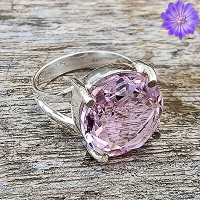 Pink Kunzite Gemstone 925 Silver Ring Handmade Jewelry Ring All Size • $7.31