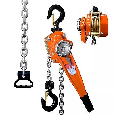 3300 Lbs 20 Ft Lever Chain Hoist 1-1/2 Ton 6mG80 Hook Heavy Duty For Garage • $96.59