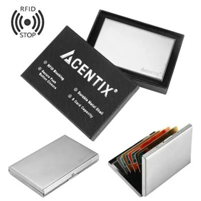 £4.95 • Buy Aluminum Metal Slim Bank Credit Card Holder RFID Blocking Thin Wallet Case Clip