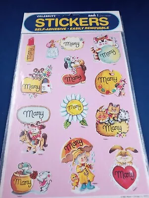 Vtg MARY Name Stickers 80's Celebrity Stickers Sealed Mark I Name Stickers *A • $10