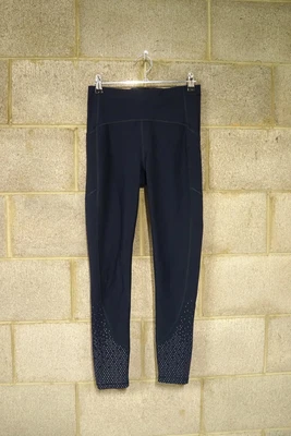 $30 • Buy Lululemon Blue Tights With Large Pockets/reflective…size 6…vgc...