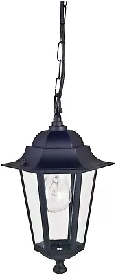 Outdoor Hanging Lantern Light Black Aluminium Victorian Garden Chain 230V • £9.99