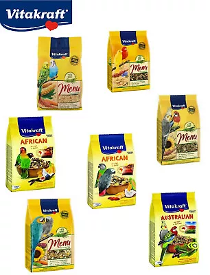 Vitakraft Menu Parakeet Parrot Food Complete Diet Seed Food Mix 7 Varieties • £6.99