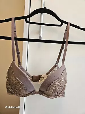 🤎Beige Brown Lace Comfy Soft Padded Push-Up Calvin Klein Bra 32A🤎 • £3.95