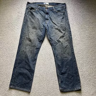 Levi's Signature Jeans Mens 36 X 30 Blue Straight Leg Dark Wash Denim • $9.95