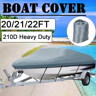£32.99 • Buy 20-22FT Heavy Duty Boat Speedboat Cover 210D Waterproof Fish Ski V-Hull Marine